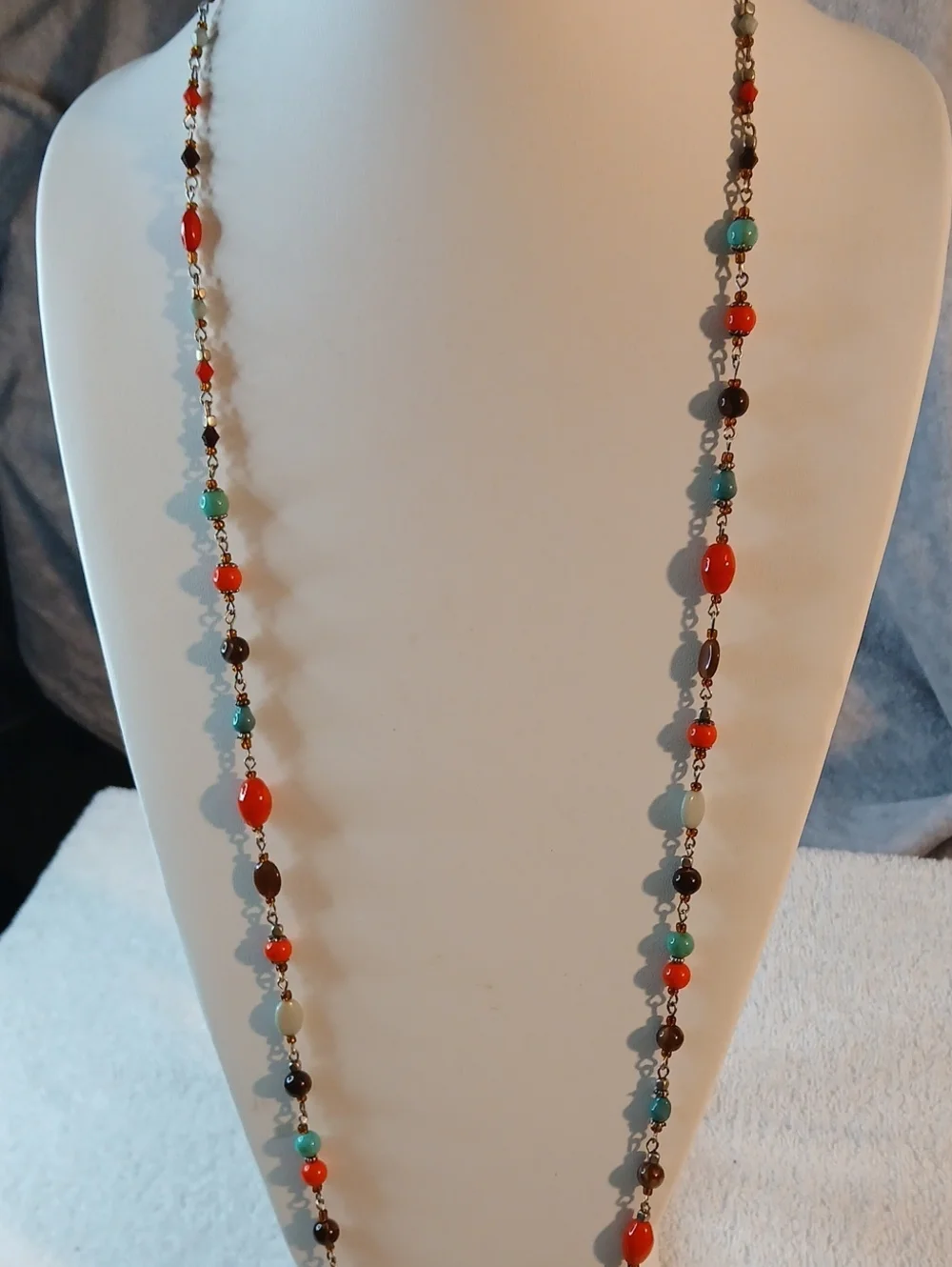 Boho Multicolor Beaded Necklace and Earrings Set